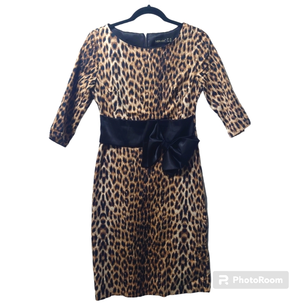 Merada leopard dress with bow